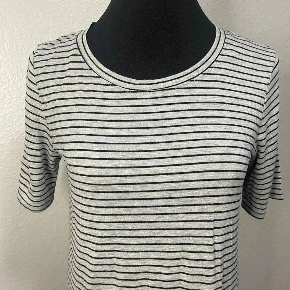 H&M Divided Grey and Black Striped Shirt Dress Size XS